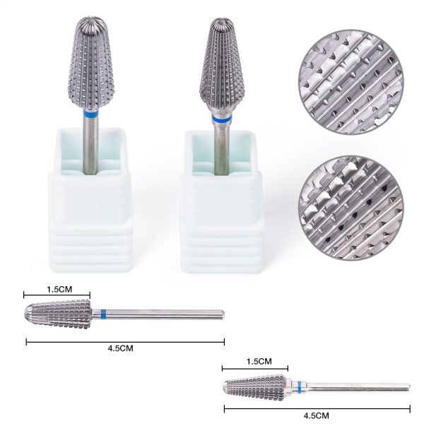 5 in 1 Carbide Tungsten Nail Bit Dual Rotation Volcano/Tornado Milling Cutters Fast Remove Acrylic Hard Gel ManucureTools - Image 3