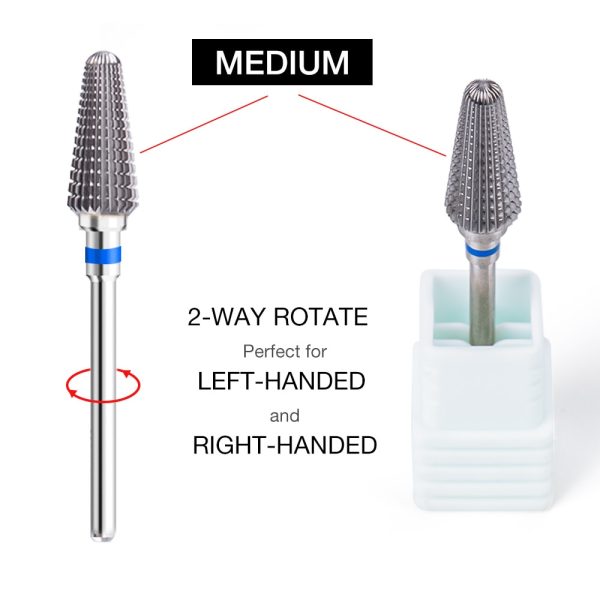 5 in 1 Carbide Tungsten Nail Bit Dual Rotation Volcano/Tornado Milling Cutters Fast Remove Acrylic Hard Gel ManucureTools - Image 5