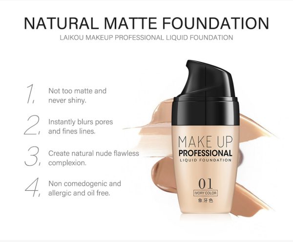 Face Make Up Foundation Cream Professional Full Coverage Liquid Oil Control Concealer Foundation Base Cosmetics - Image 4