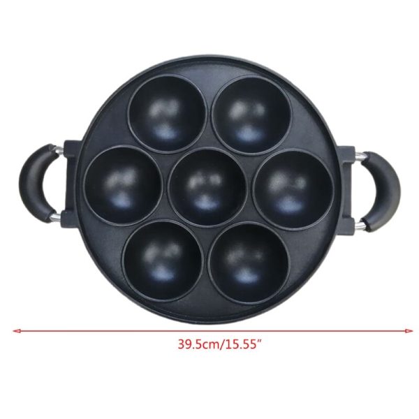 7-Hole Cake Cooking Pan Cast Iron Omelette Pan - Image 6