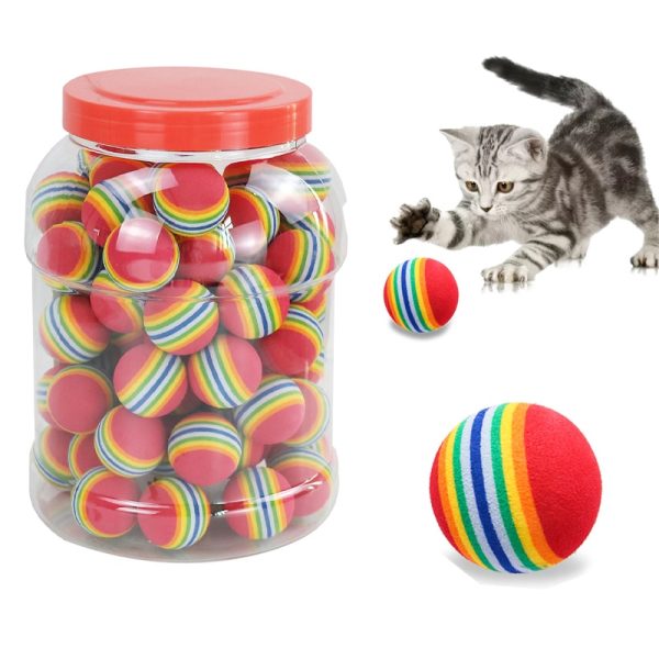 Rainbow EVA Cat Toys Ball Interactive Cat Dog Play - Image 2