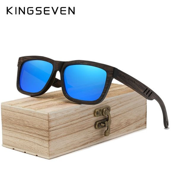 KINGSEVEN New Brand Design Handmade Natural Wooden Bamboo Sunglasses