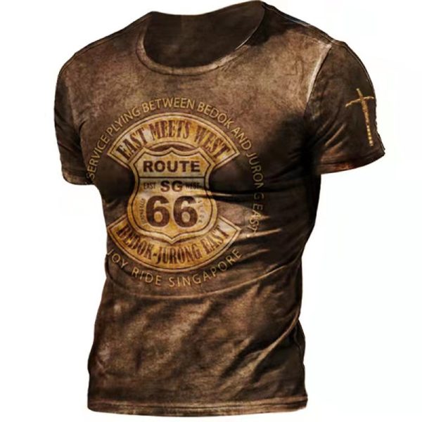 Vintage T Shirts for Men 3D Print American Tee Top - Image 6