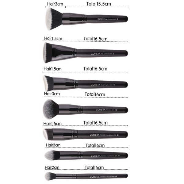 Black Makeup Brushes Set Eye Face Cosmetic - Image 2