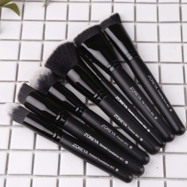 Black Makeup Brushes Set Eye Face Cosmetic - Image 6