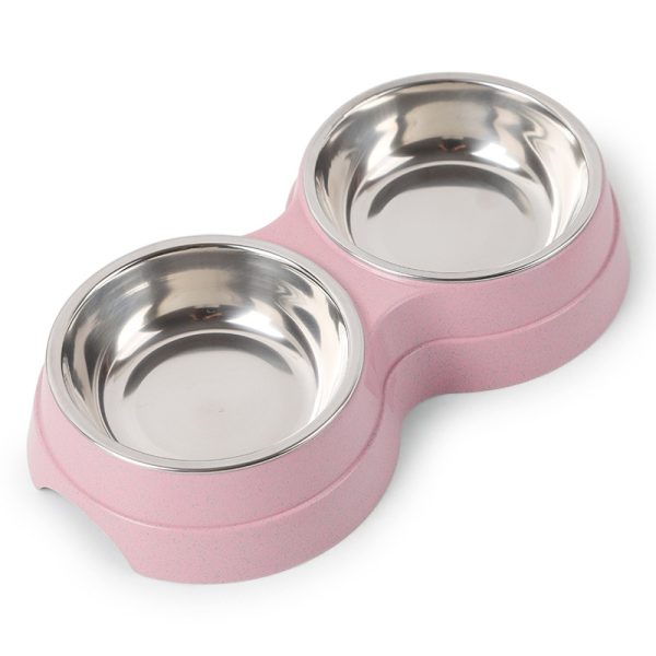 Cat Puppy Feeding Supplies Double Pet Bowls Dog Food Water Feeder Stainless Steel Pet Drinking Dish Feeder Small Dog Accessories - Image 2