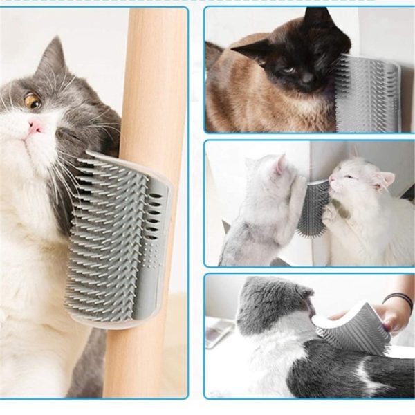 Cat Self Groomer With Catnip Soft Cats Wall Corner Massage Cat Comb Brush Rubs The Face With A Tickling Comb Pet Grooming Supply - Image 2