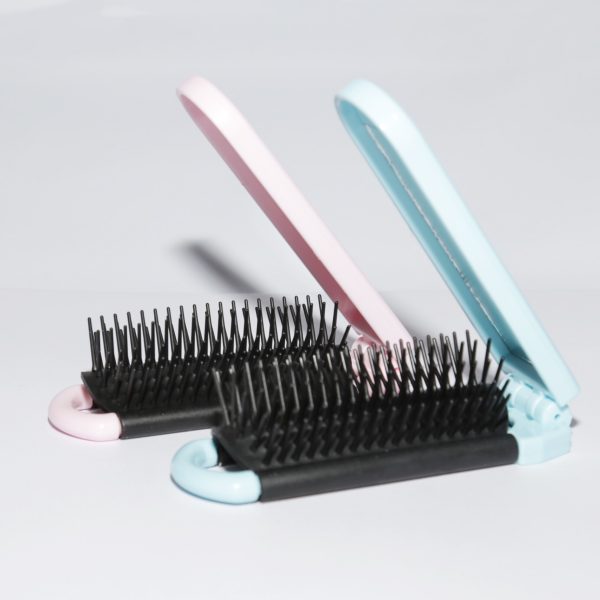 Custom Logo Printing Folding Brush and Mirror, Beaty Brush with Mirror, Support Custom Logo - Image 3