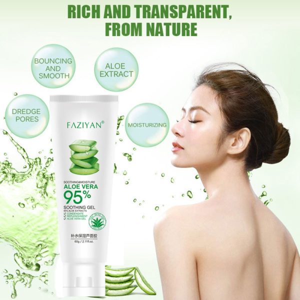 Deep hydration Face Cream Acne Treatment Fade Scars Skincare Aloe Vera Gel Repair After Sunburn Sooth Skin Face Moisturizer 60g - Image 4