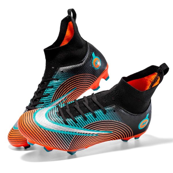 Fashion Soccer Shoes Adult Kids FG/TF Training Sport Football Footwear 2022 High Ankle Football Boots Cleats Grass Size 35-45 - Image 3