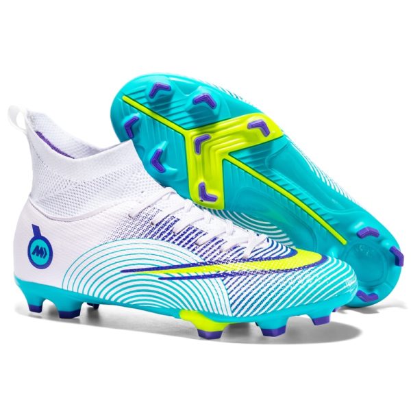 Fashion Soccer Shoes Adult Kids FG/TF Training Sport Football Footwear 2022 High Ankle Football Boots Cleats Grass Size 35-45