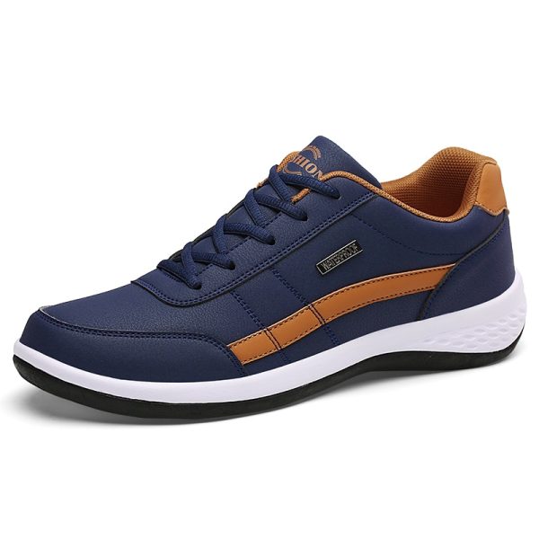 Leather Men Shoes Sneakers Trend Casual Shoe Italian Breathable Leisure Male Sneakers Non-slip Footwear Men Vulcanized Shoes - Image 2