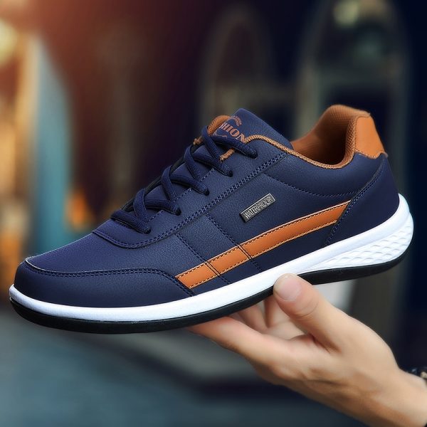 Leather Men Shoes Sneakers Trend Casual Shoe Italian Breathable Leisure Male Sneakers Non-slip Footwear Men Vulcanized Shoes - Image 4