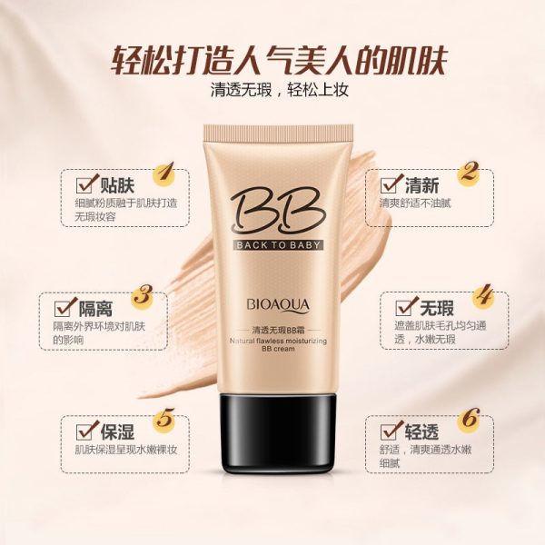 Natural BB Cream Whitening Moisturizing Concealer Nude Foundation Makeup Face Beauty - Image 5