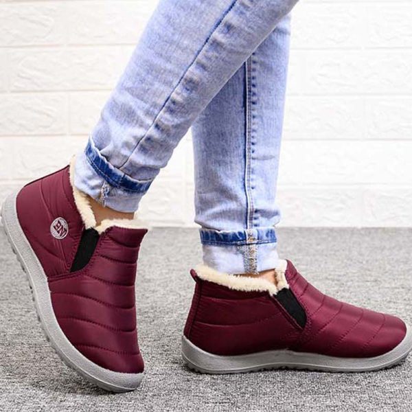 Women's Warm Shoes Casual Snow Platform Boots Cotton Fabric Waterproof Non-Slip Fur Women Boots Winter Female Shoes Botas Mujer - Image 5